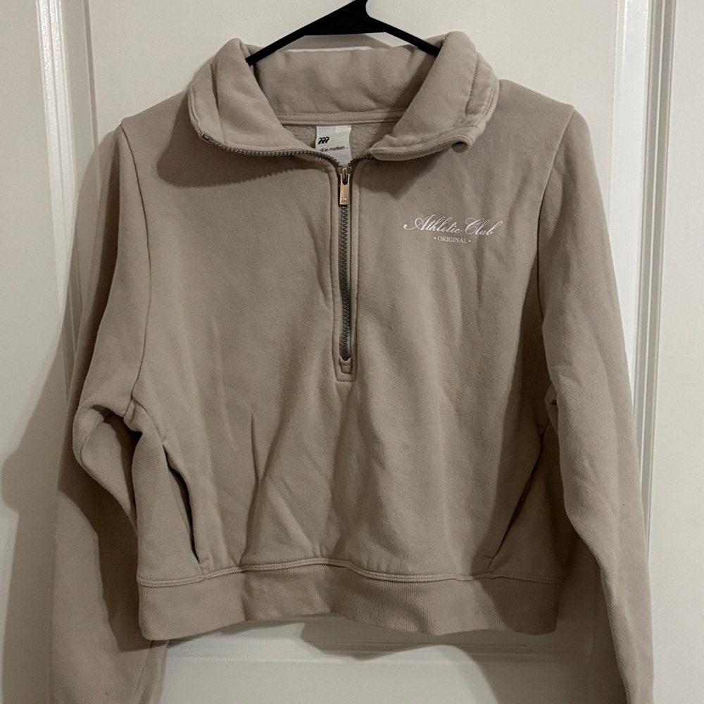 All in Motion Beige Half-Zip Pullover